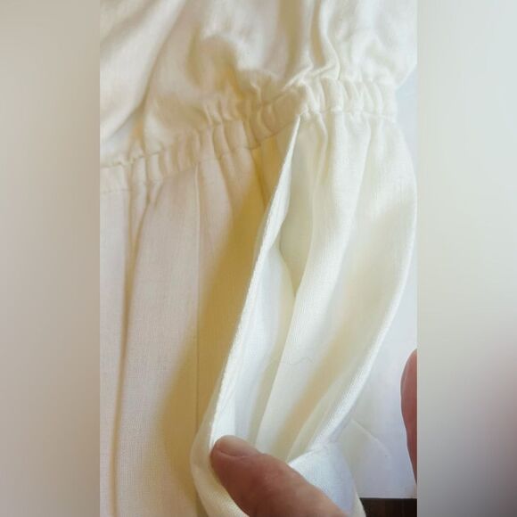 Maeve Eyelet Lace Trimmed Sundress Sz Small White Square Neck Pockets Lined - Picture 8 of 11